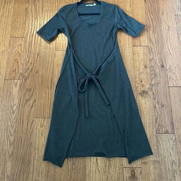 Athleta grey tie front tshirt dress M - Picture 8 of 11
